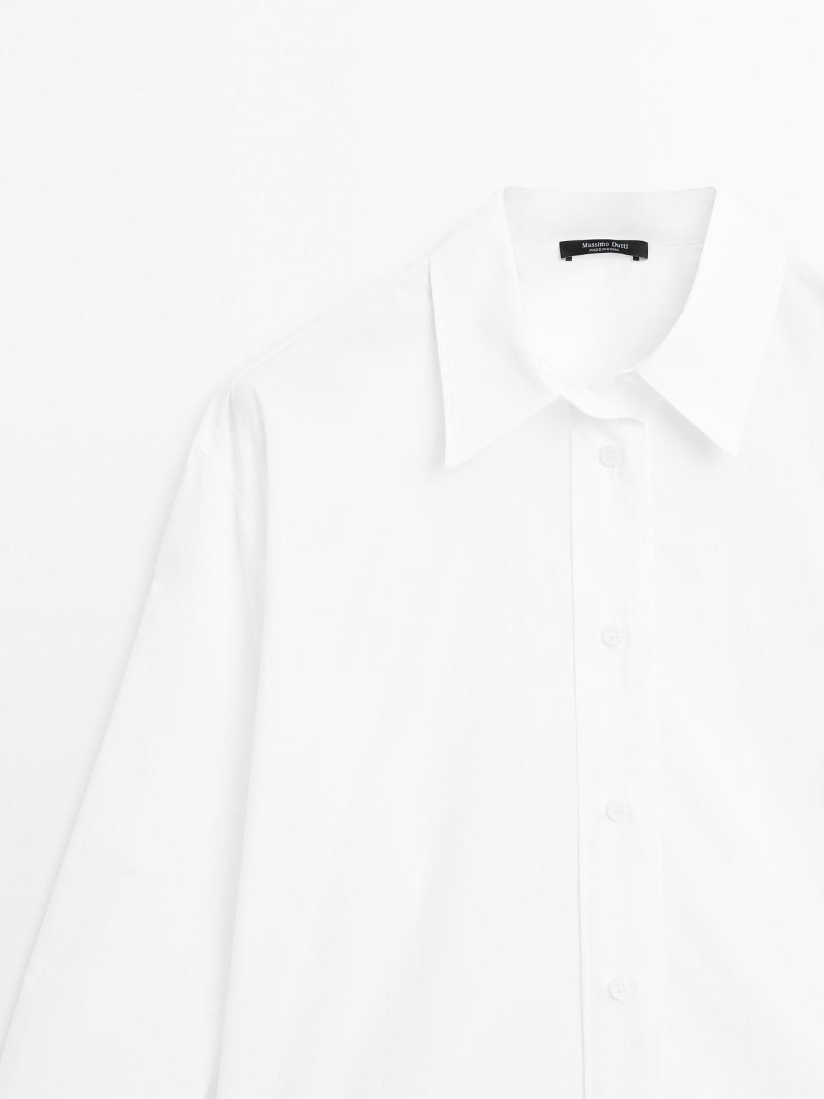 마시모두띠 베이직 테크니컬 코튼 포플린 긴팔 롱 셔츠 5111/911 WHITE - 상세 이미지 5