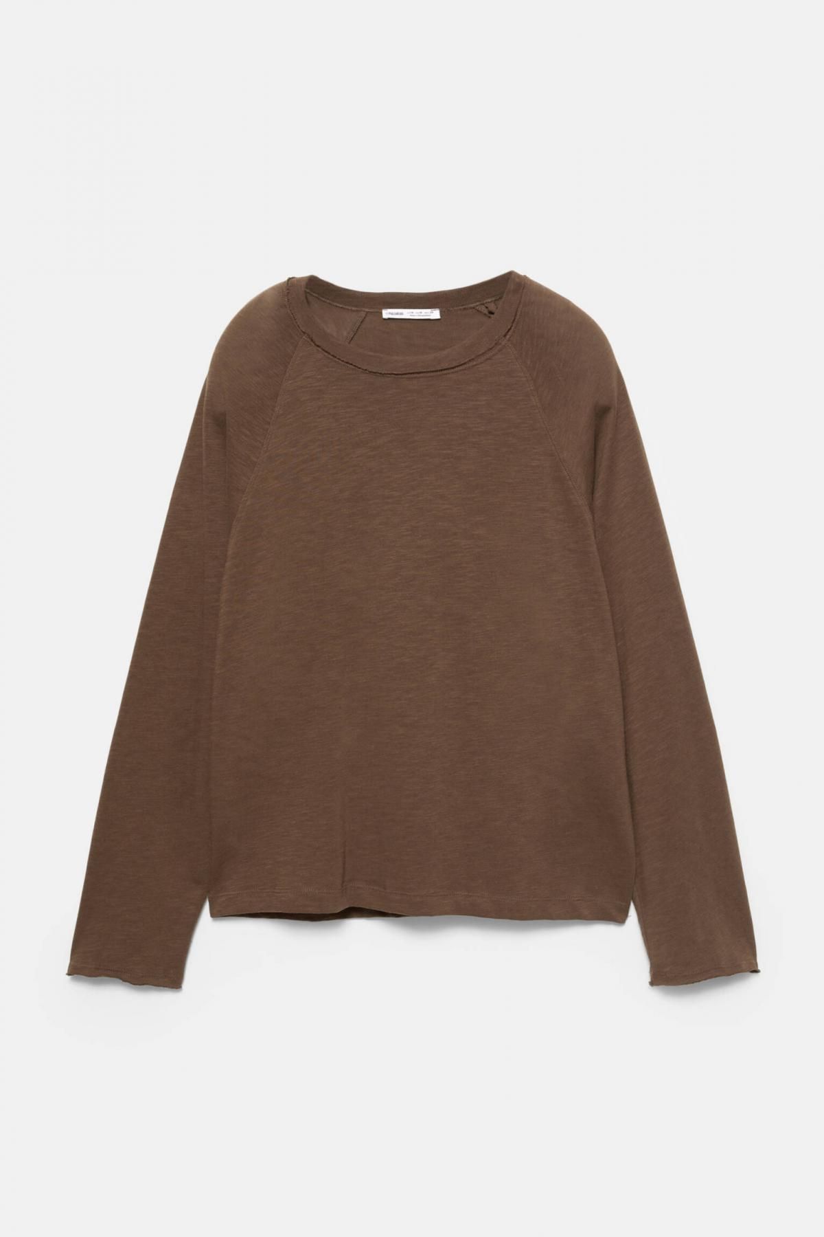 풀앤베어 베이직 코튼 래글런 긴팔 티셔츠 7152/306 BROWN - 상품 이미지