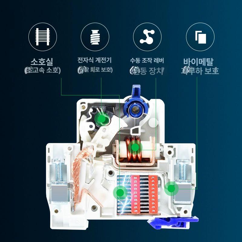누전차단기 차단기 두꺼비집 스위치 스로틀 리셋 회로 방전방지 80A 1P - 상세 이미지 3