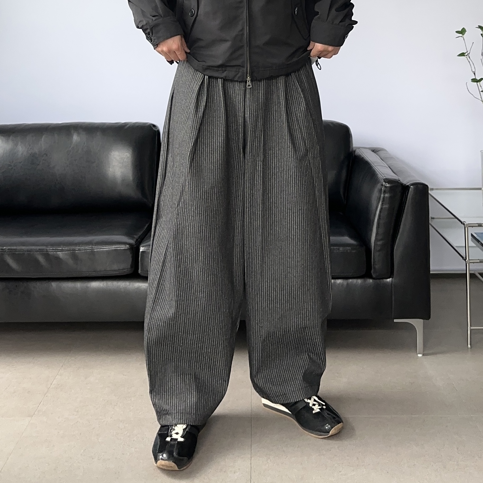 남자스트라이프팬츠 벌룬팬츠 통큰바지 - 상세 이미지 2