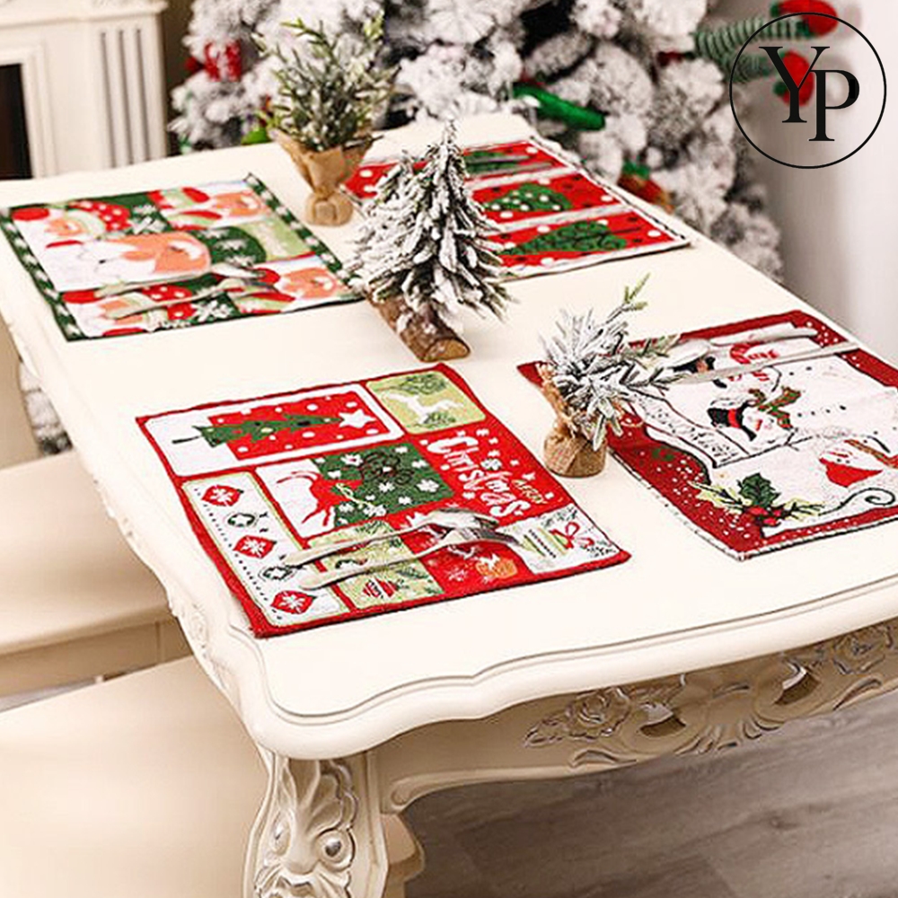 크리스마스 테이블 보 화이트리스 홈파티 성탄절 소품 식탁 덮개 꾸미기 러너