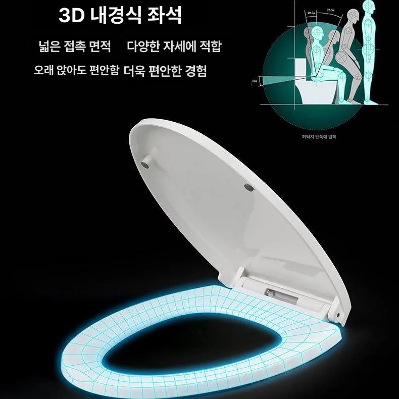 변기커버 뚜껑 덮개 블랙 디자인 양변기 화장실 경제형느린하강V자형하단 - 상세 이미지 5