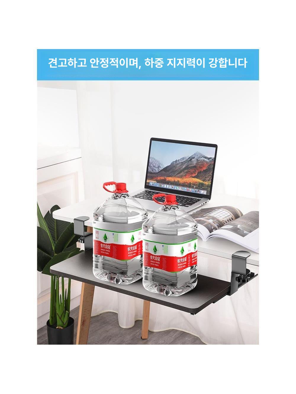 키보드슬라이드 테이블 손목 받침대 트레이 수납 다이 블랙 52x25cm 슬라이드 - 상세 이미지 2