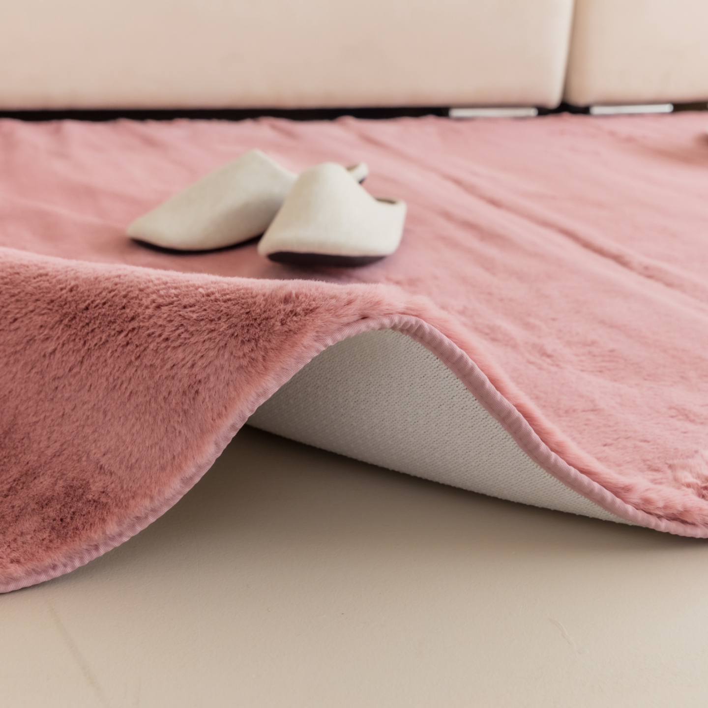 먼지없는 워셔블 장모 온감 러그 대형 거실 침실 원룸 에코퍼 핑크, 원형 170