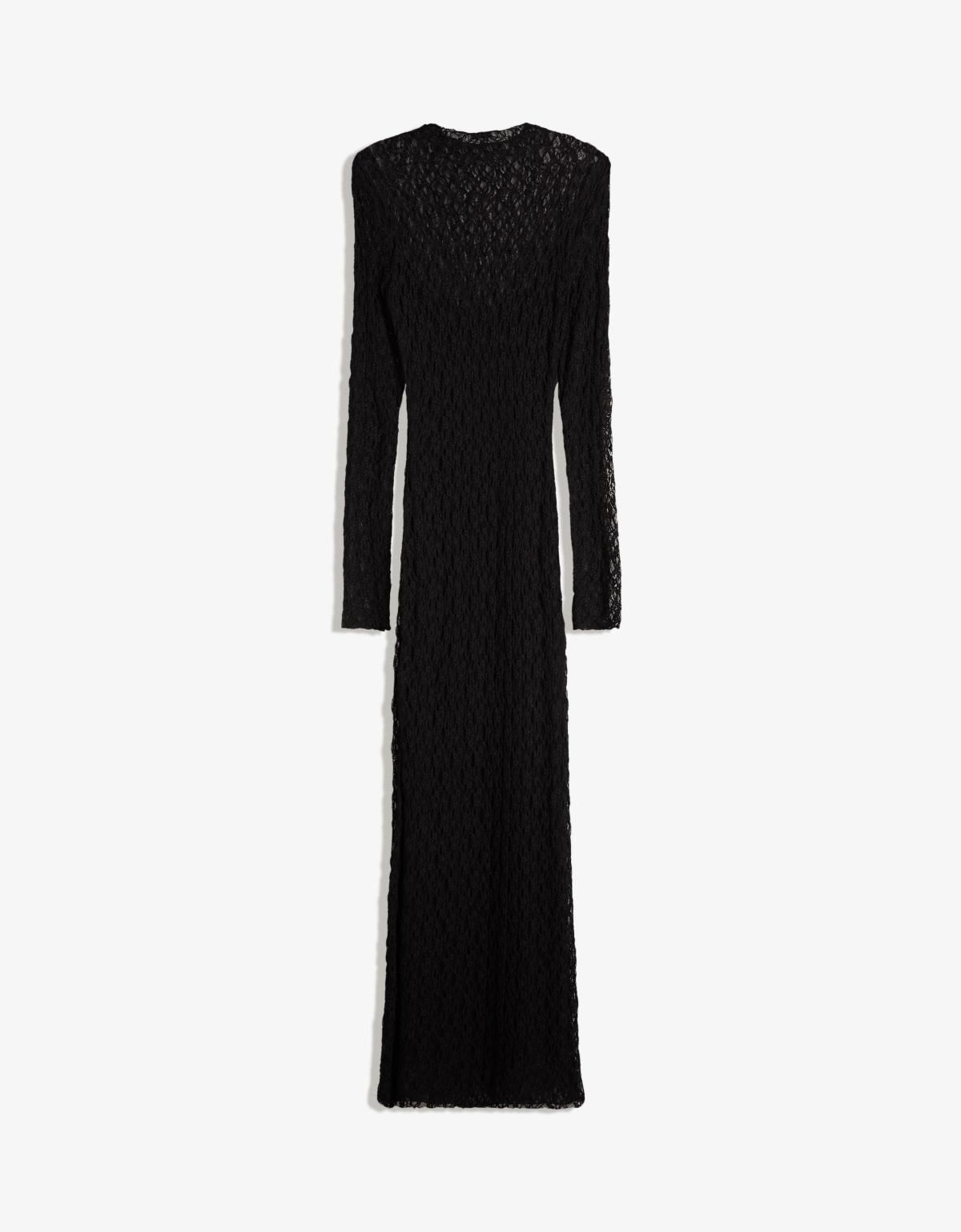 버쉬카 레이스 블랙 롱슬리브 미디 원피스 5596/714 BLACK - 상세 이미지 2