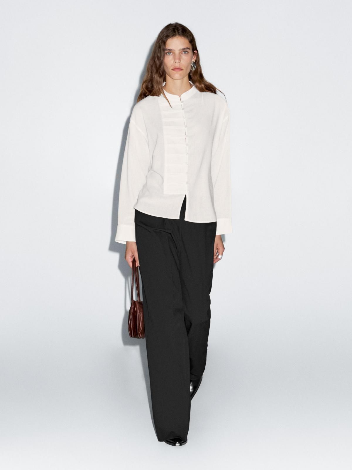 마시모두띠 라운드넥 버튼 디테일 긴팔 셔츠 5161/961 OFF WHITE - 상세 이미지 3