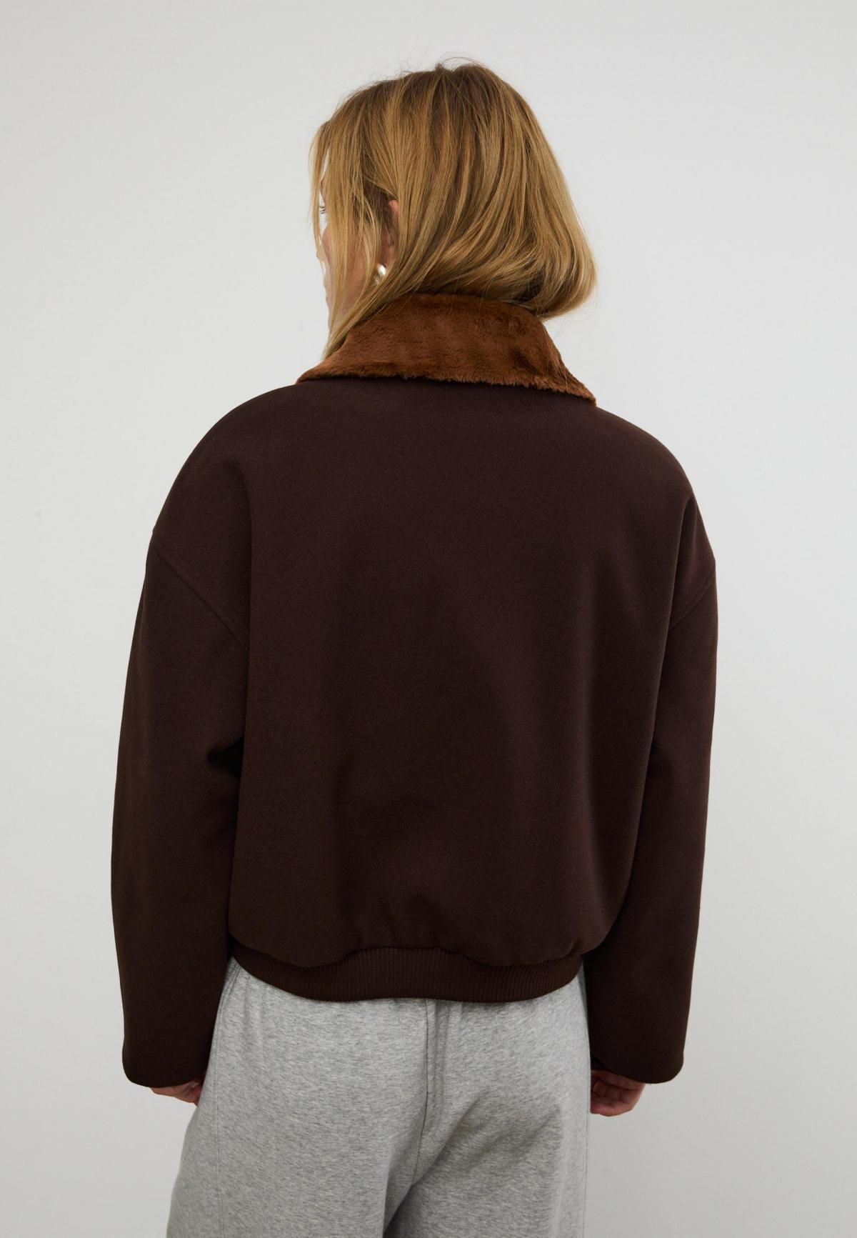 스트라디바리우스 리버시블 테크니컬 페이크퍼 칼라 재킷 8623/733 BROWN - 상세 이미지 5