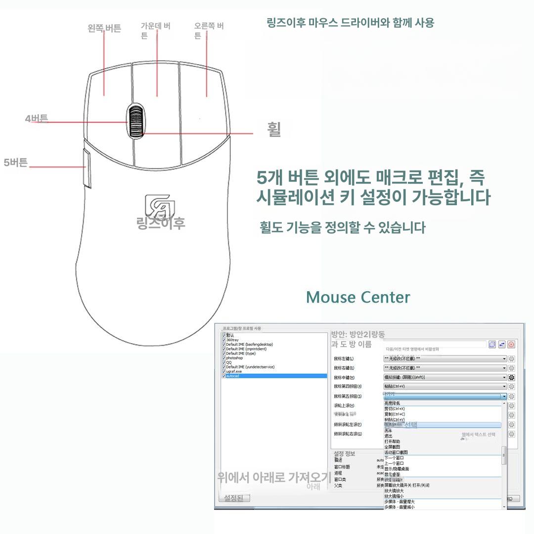 CAD마우스 전문가용 3버튼 설계자 쓰리버튼 롤리스 작업용 캐드 하얀색 무소음 모델링 화이트 공식 표준 패키지 - 상세 이미지 4