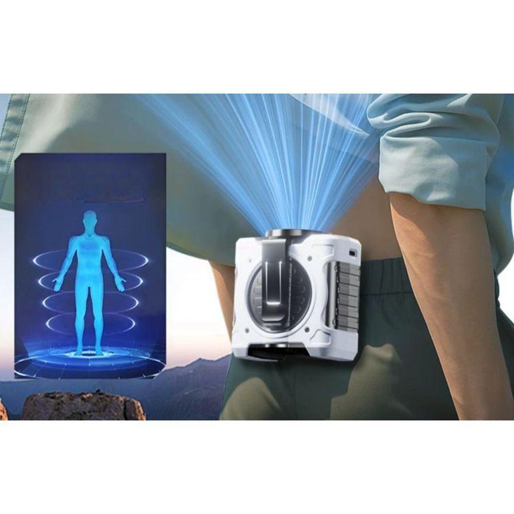 허리걸이형 미니 선풍기 초소형 여름 캠핑 무선 사용 휴대용 바람 그레이 8000mAh - 상세 이미지 2