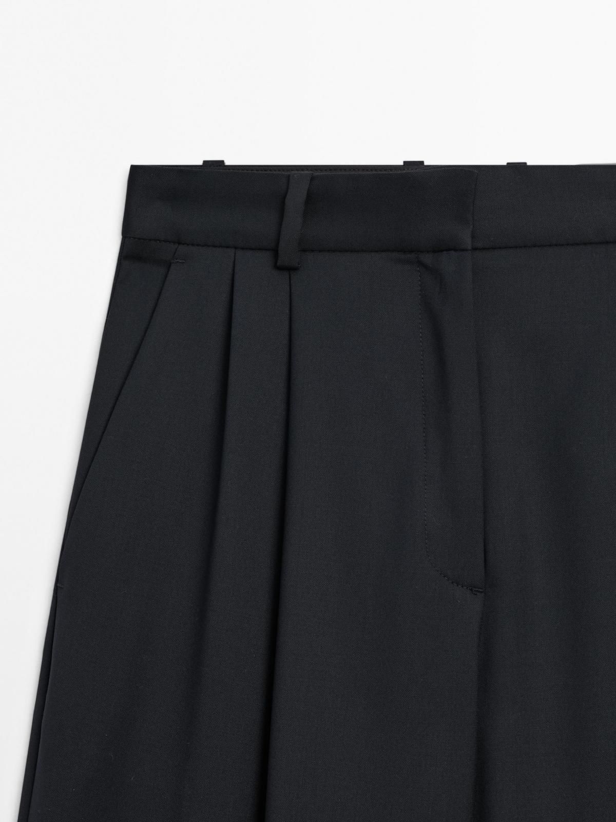 마시모두띠 100 울 와이드 팬츠 5005/684 NAVY BLUE - 상세 이미지 5