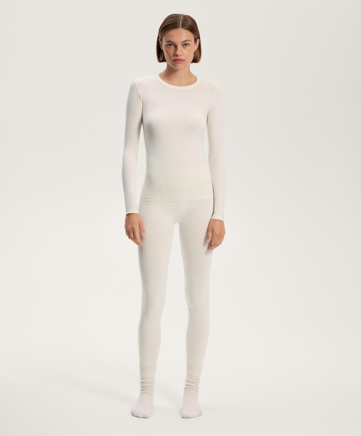 오이쇼 화이트 심리스 베이스레이어 긴팔 티셔츠 0216/396 PALEECRU - 상세 이미지 4