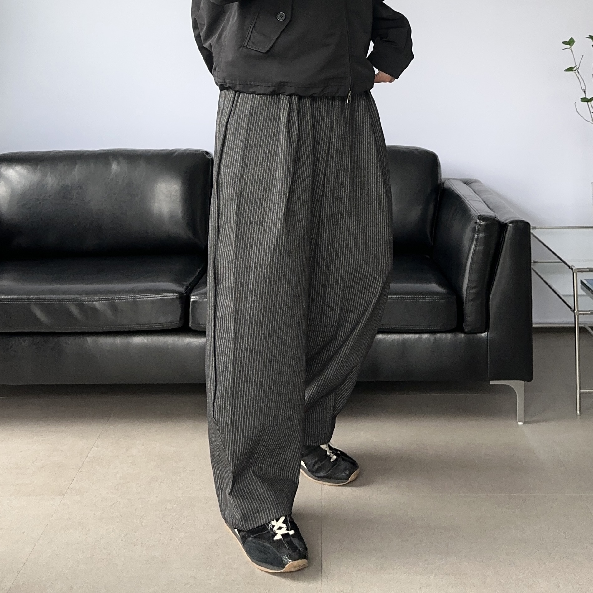 남자스트라이프팬츠 벌룬팬츠 통큰바지 - 상세 이미지 4