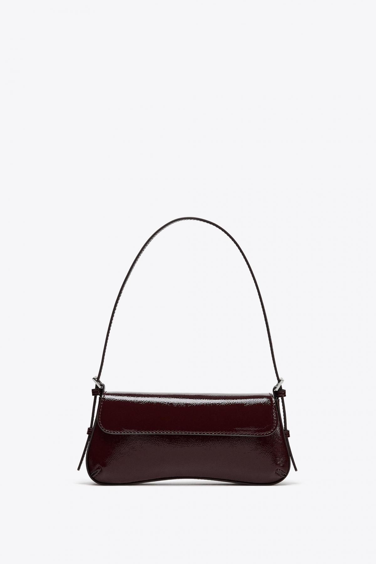 자라 페이턴트 플랩 미니 숄더백 6565/610 BURGUNDY RED - 메인 이미지