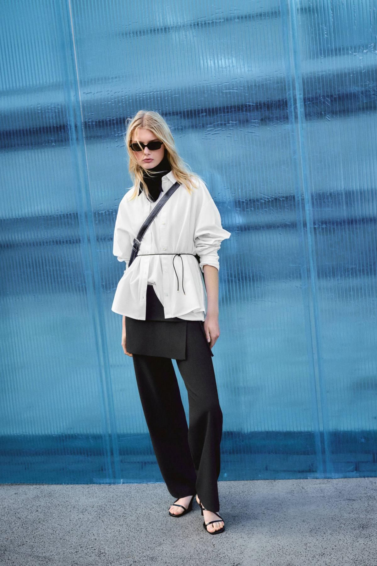 풀앤베어 그레이 레이어드 랩 와이드 스커트 팬츠 7674/326 GREY - 상세 이미지 2