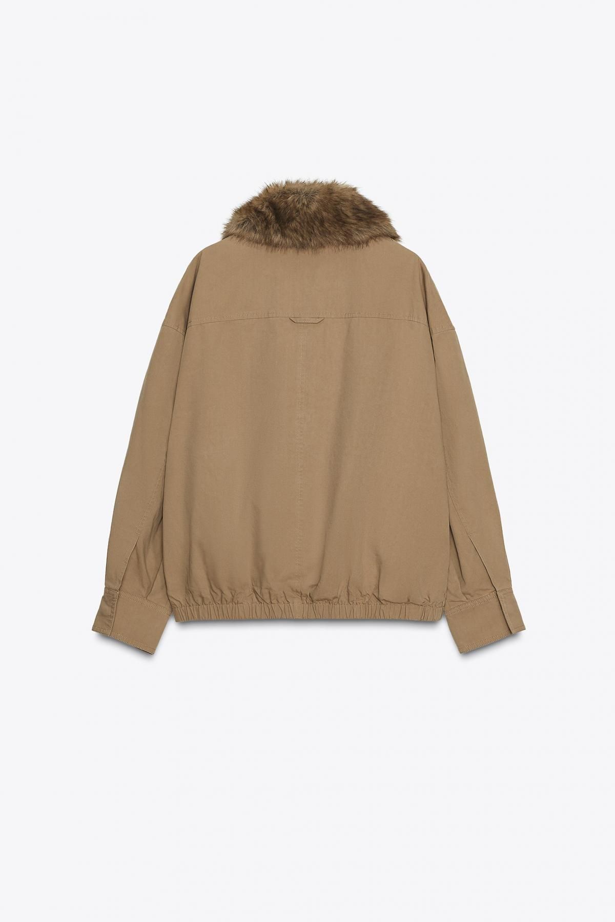 자라 페이크 퍼 카라 테크니컬 봄버 재킷 0155/248 DARK CAMEL - 상세 이미지 3