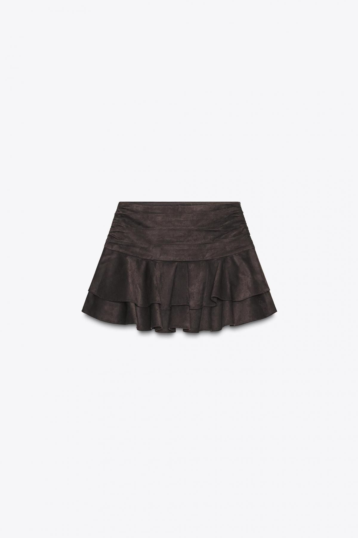 자라 스웨이드 이펙트 러플 미니 스커트 팬츠 5427/514 BROWN - 메인 이미지