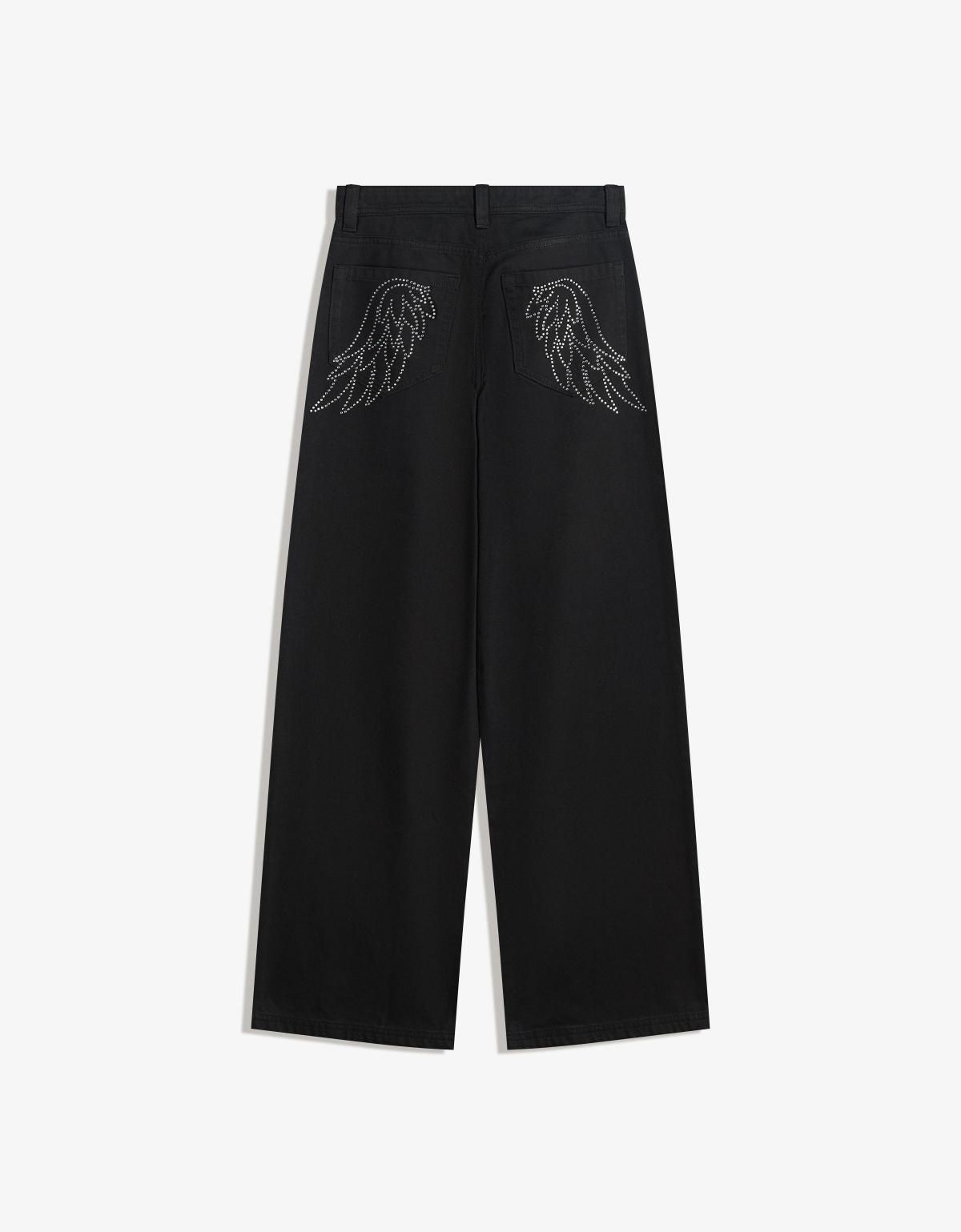 버쉬카 라인스톤 스트레이트핏 로우웨이스트 팬츠 5138/335 BLACK - 상세 이미지 5