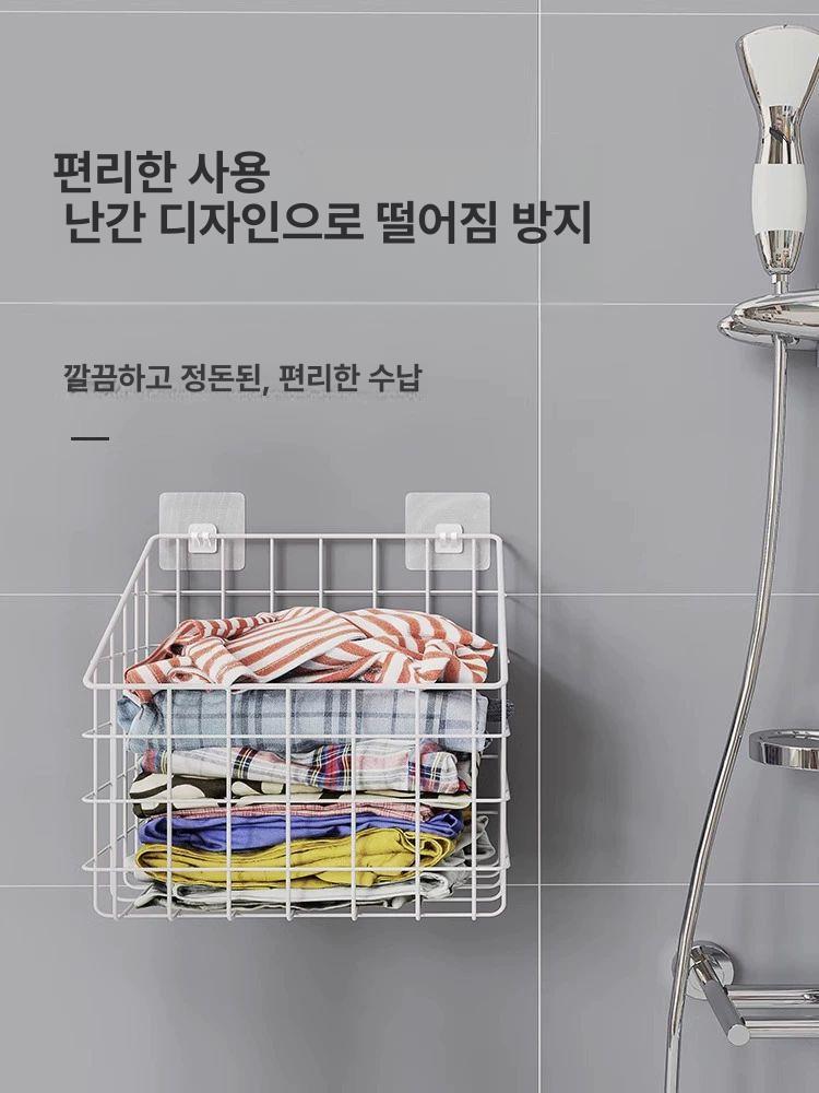 마그네틱 빨래바구니 런드리버킷 자석빨래바구니 화이트 미디엄 - 상세 이미지 3