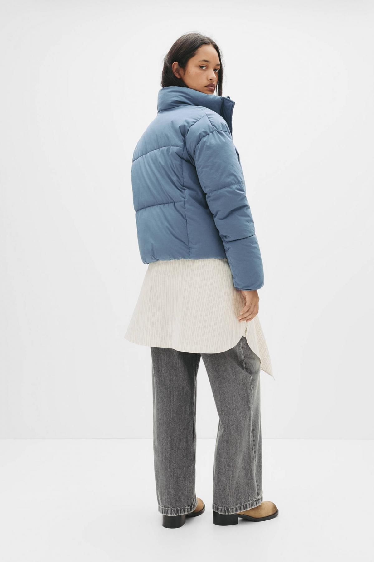 풀앤베어 테크니컬 하이넥 숏 패딩 재킷 7700/313 MEDIUM BLUE - 상세 이미지 5