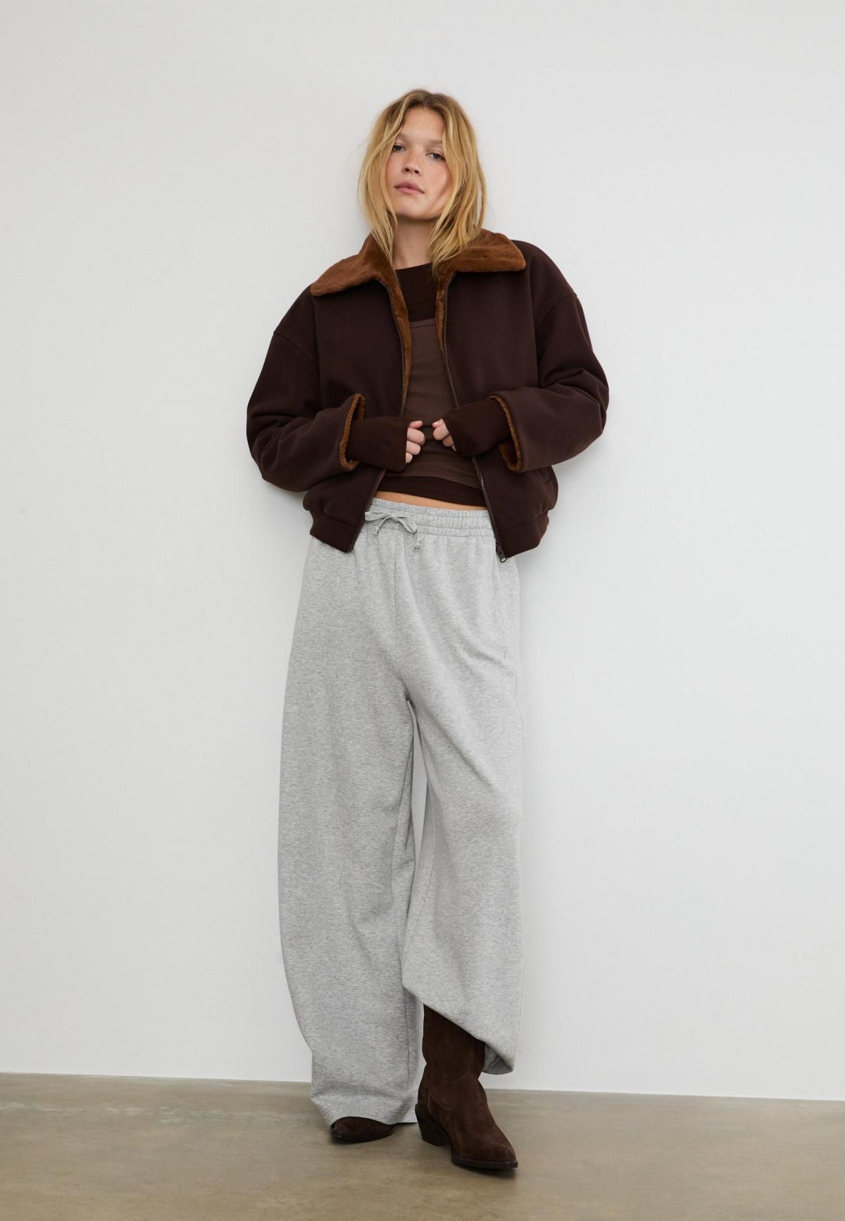 스트라디바리우스 리버시블 테크니컬 페이크퍼 칼라 재킷 8623/733 BROWN - 상세 이미지 4