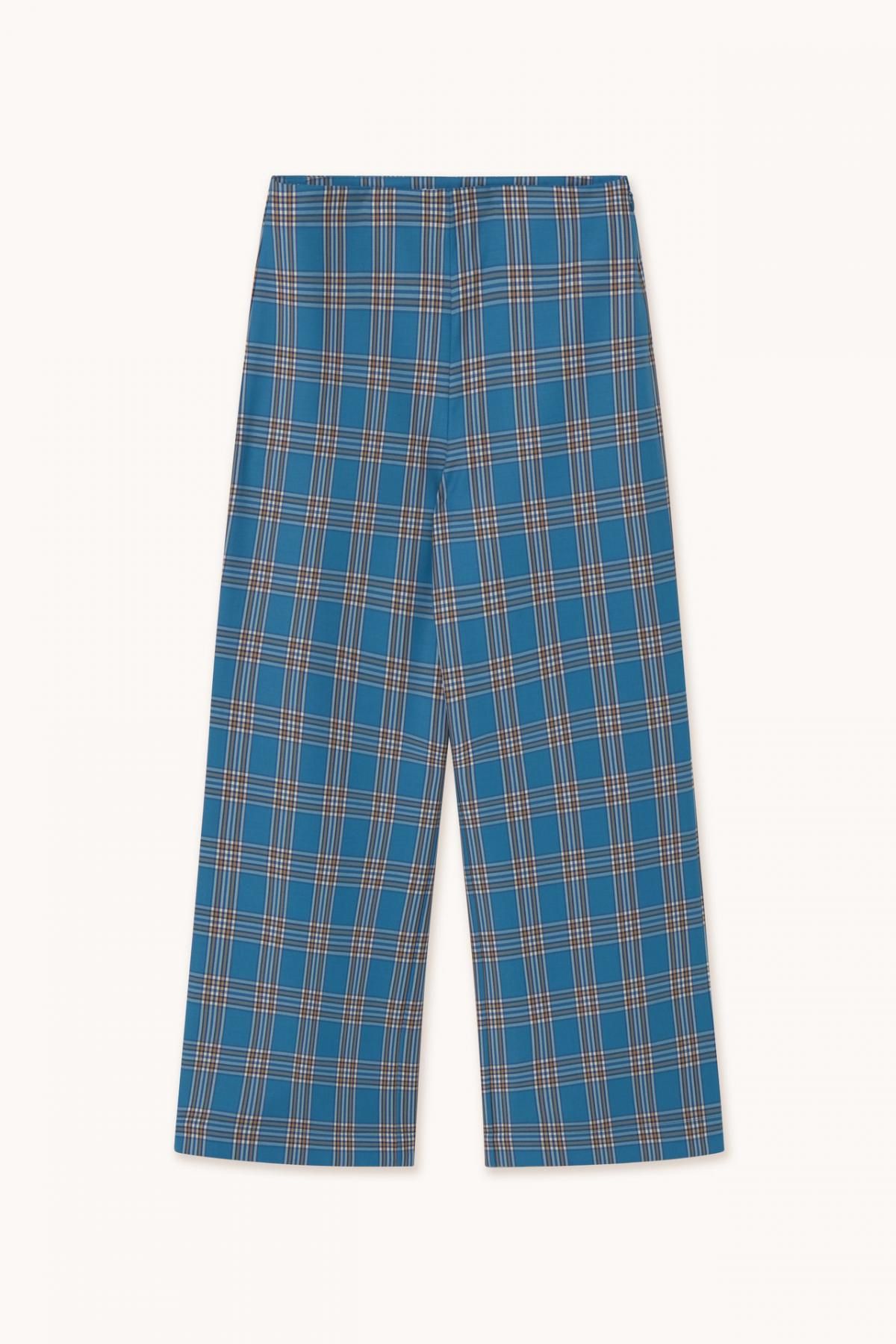 타이니코튼 페트롤 블루 체크 와이드 팬츠 AW25-626R18 ONE COLOR - 상품 이미지