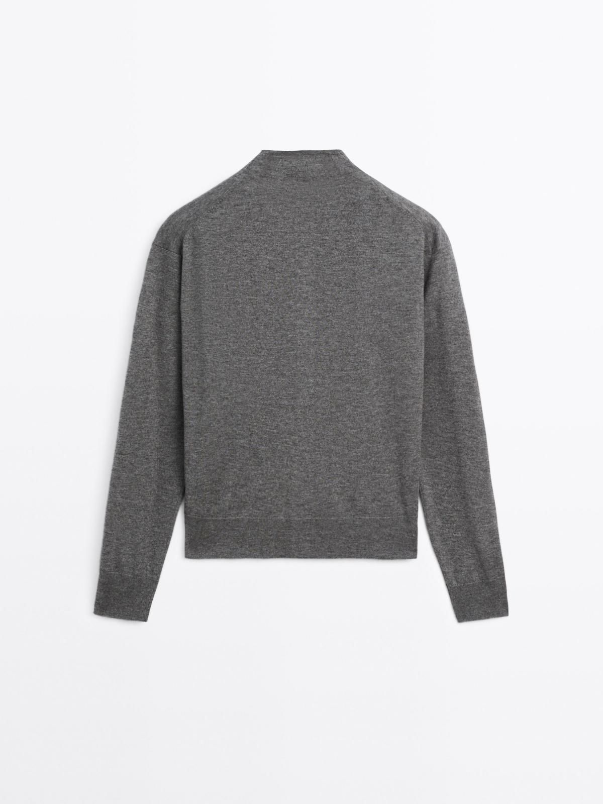 마시모두띠 하이넥 울니트 버튼업 가디건 5670/582 MEDIUM GREY - 상세 이미지 3