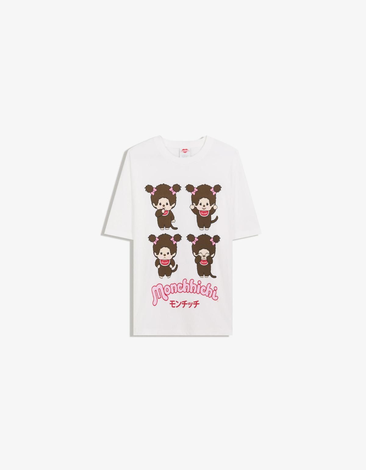 버쉬카 몬치치 프린트 반팔 티셔츠 7819/360 OFF WHITE - 상품 이미지