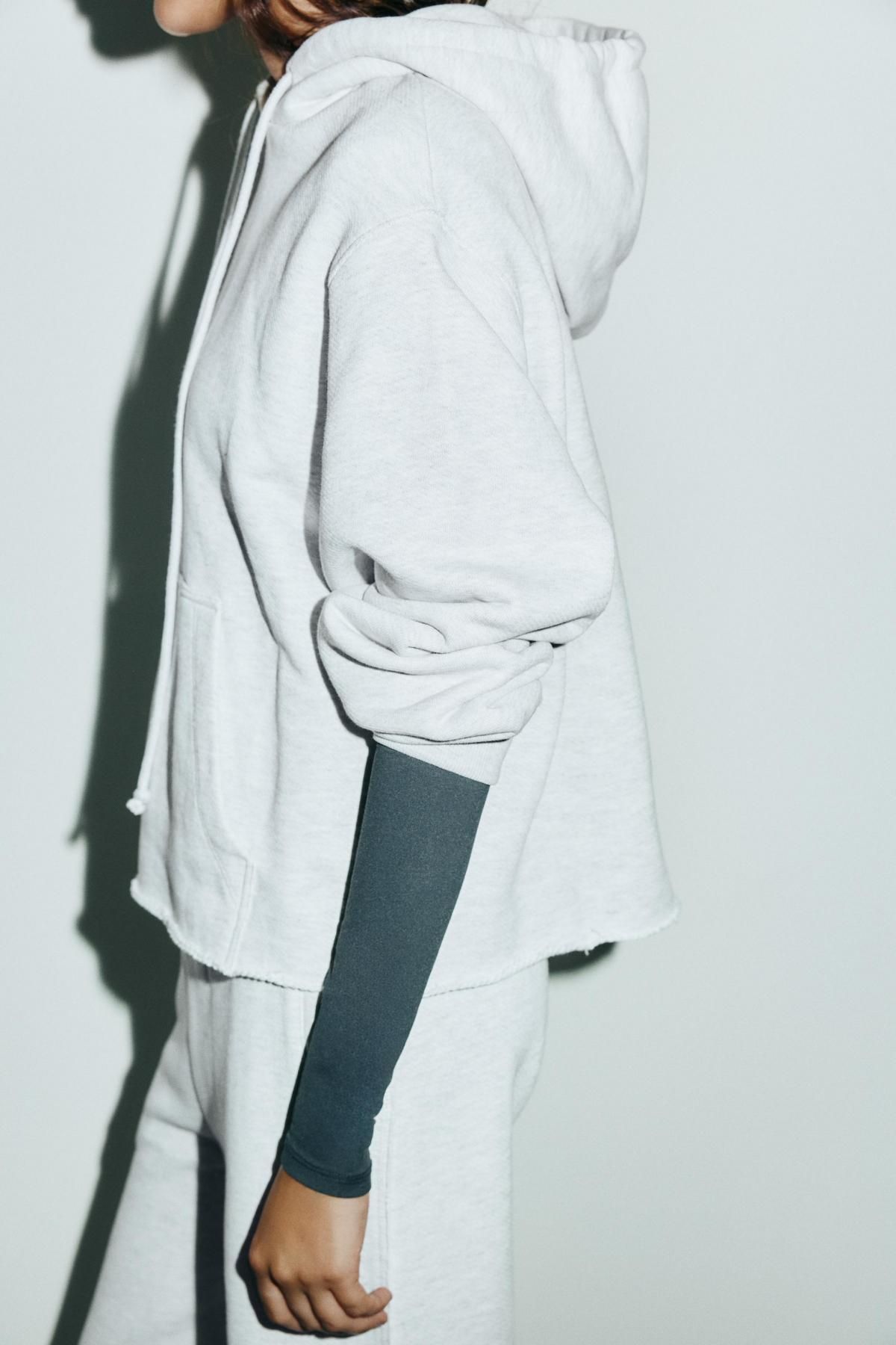 자라 베이직 라이트그레이 후드 스웨트셔츠 4174/687 GREY MARL - 상세 이미지 5