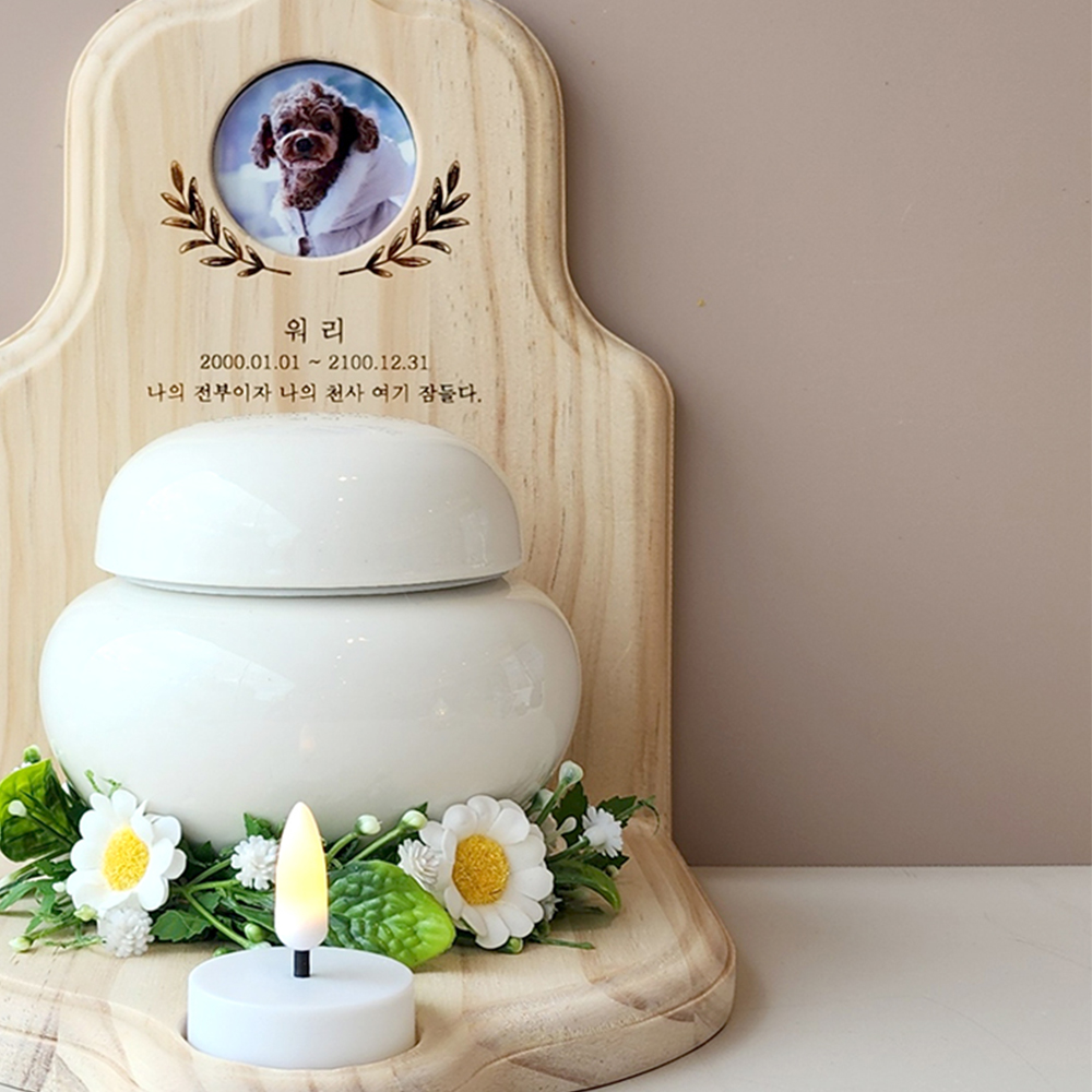 미니 천사 추모함 세트 유골함 포함 반려동물 강아지 고양이 반려견 반려묘 원목 오픈형