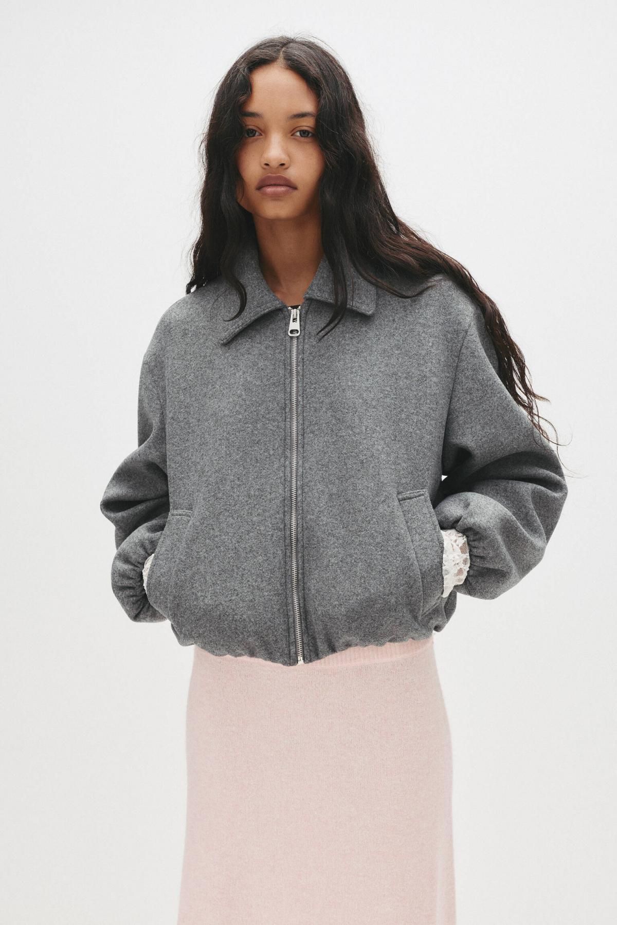 풀앤베어 테크니컬 벌룬핏 클로스 봄버 재킷 7700/356 MEDIUM GREY - 상세 이미지 5