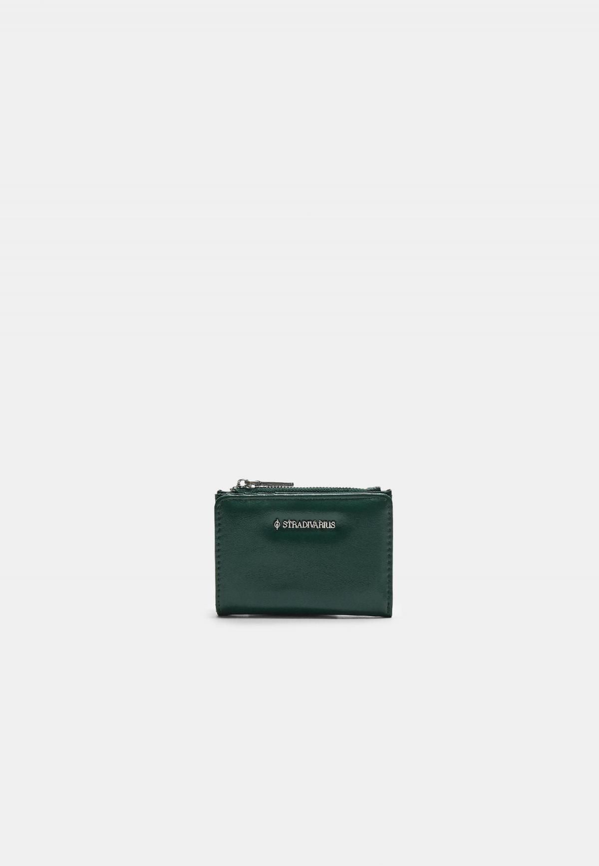 스트라디바리우스 미니멀 집업 포켓 미니 지갑 0561/801 BOTTLE GREEN - 상품 이미지