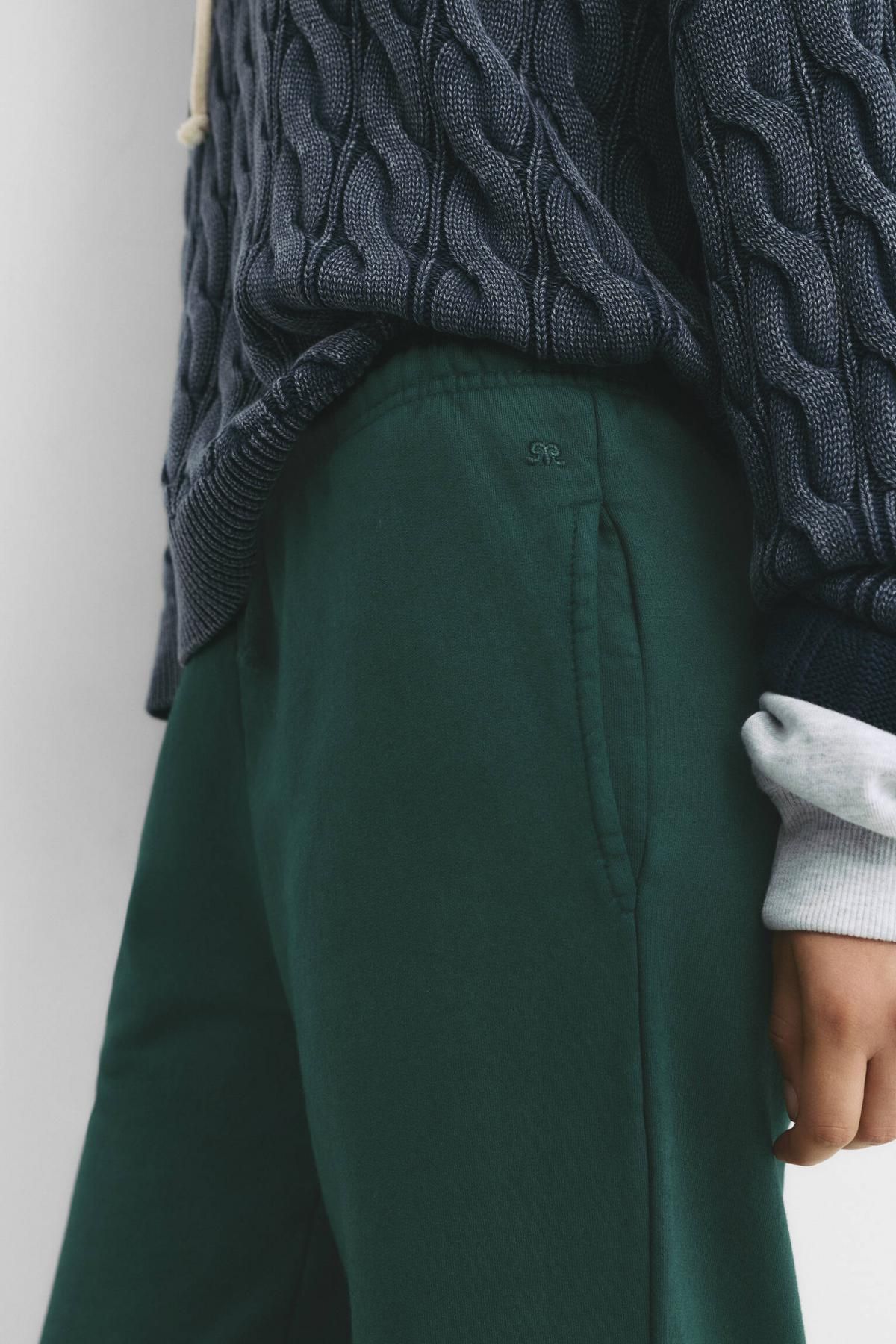 풀앤베어 코튼블렌드 밴딩 와이드 플루이드 트레이닝 팬츠 7675/310 BOTTLE - 상세 이미지 4