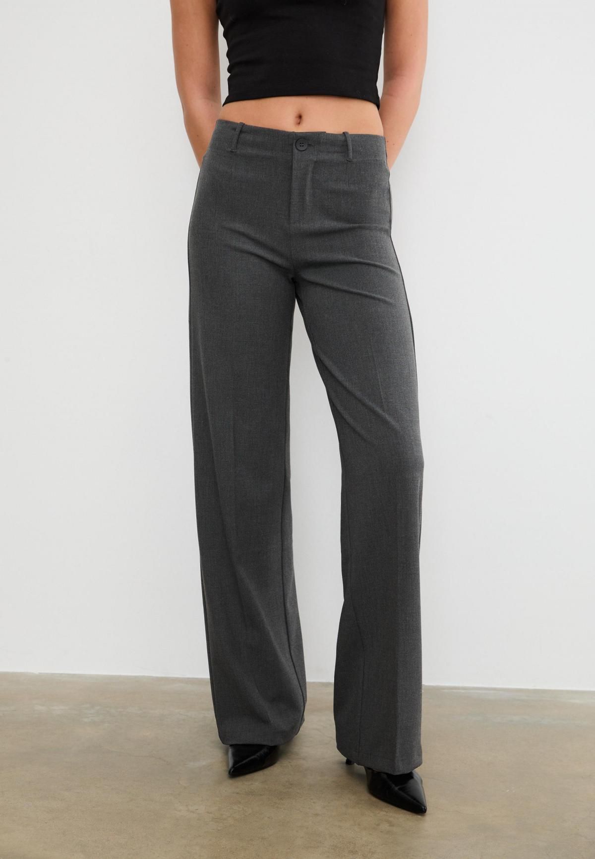 스트라디바리우스 와이드핏 테크니컬 슬랙스 팬츠 8272/198 DARK GREY - 상품 이미지