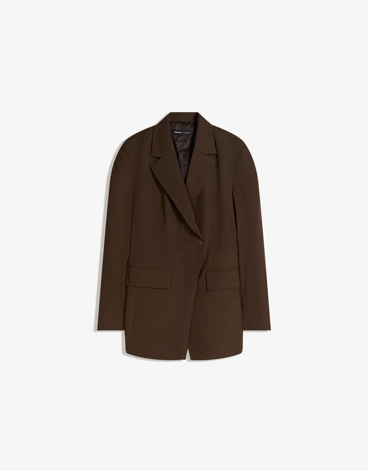 버쉬카 테일러드 싱글버튼 오버핏 블레이저 6541/710 BROWN - 상품 이미지
