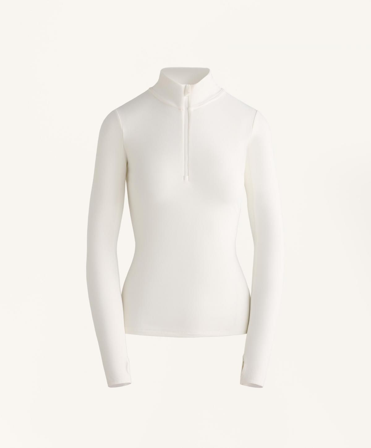 오이쇼 테크니컬 베이스레이어 지퍼넥 긴팔 티셔츠 0231/640 WHITE - 상품 이미지