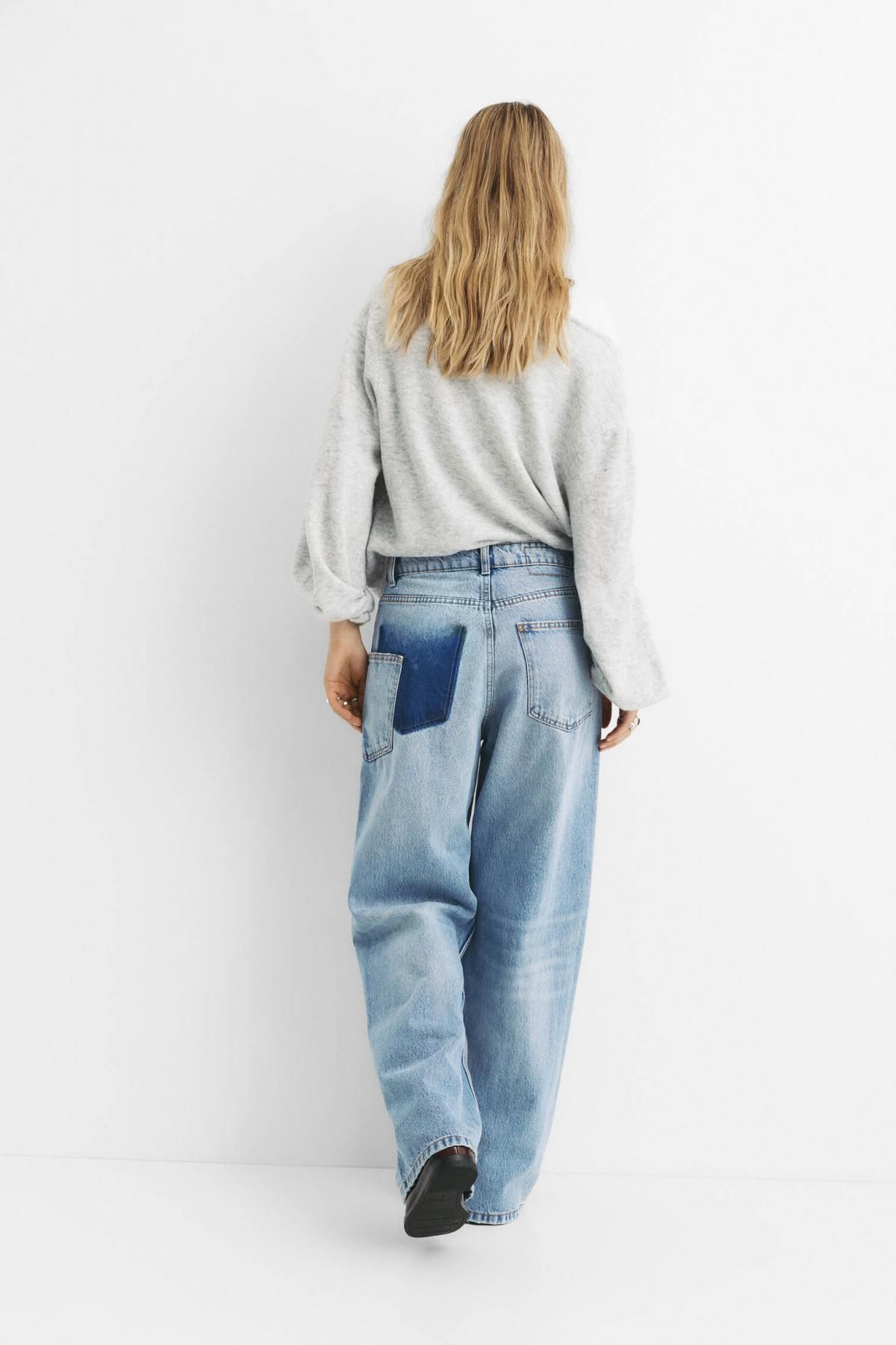 풀앤베어 와이드핏 포켓 디테일 데님 배기 진 7683/339 PALE BLUE - 상세 이미지 5