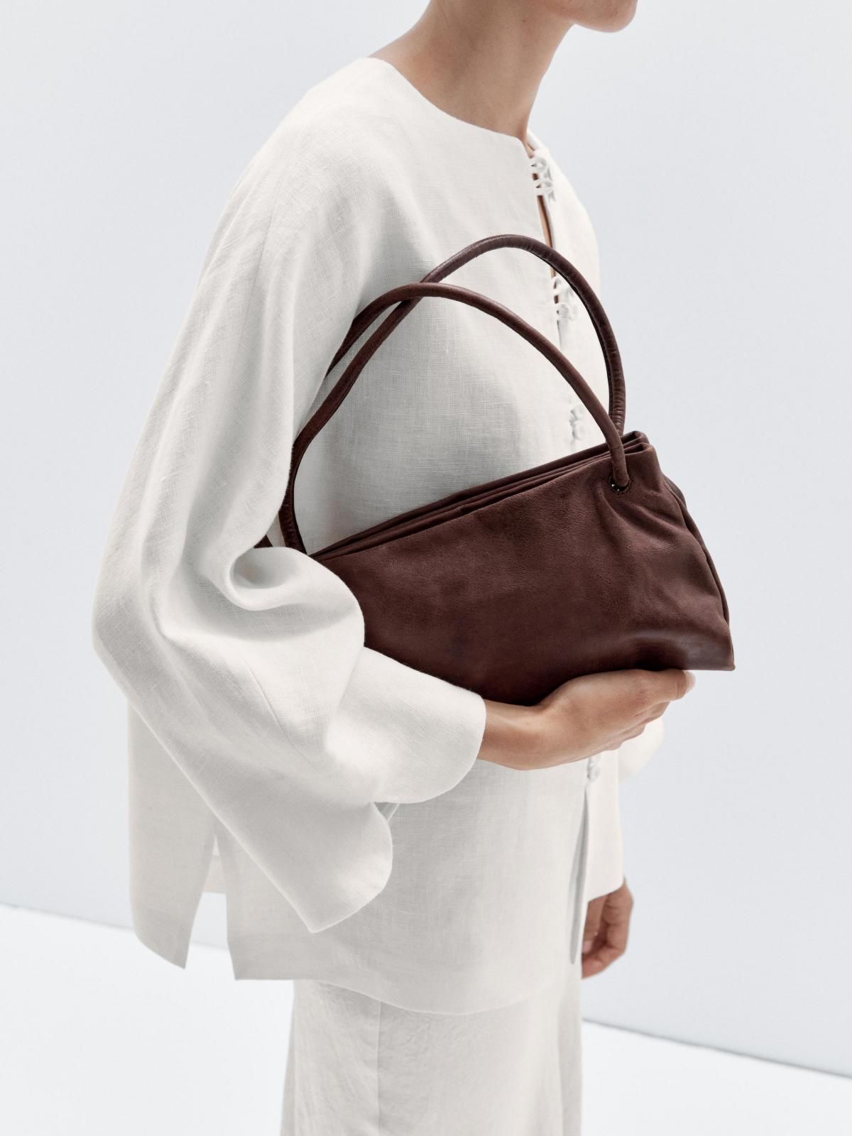 마시모두띠 프리미엄 나파 레더 컴파트먼트 소프트 브라운 숄더백 6911/646 LEATHER - 상세 이미지 2
