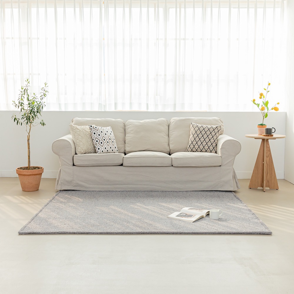 먼지없는 워셔블 장모 온감 러그 대형 거실 침실 원룸 노바 다크그레이, 200x300