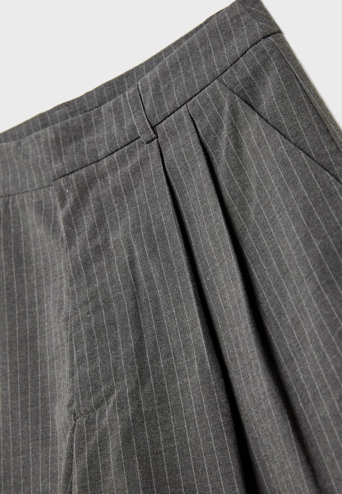 스트라디바리우스 스트라이프 미드웨이스트 테일러드 반바지 4905/752 GREY MELANGE - 상세 이미지 3