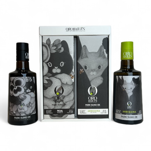 오로바일렌 X 박성옥 아트콜라보 엑스트라버진 올리브오일 아르베키나 500ml 이미지 3