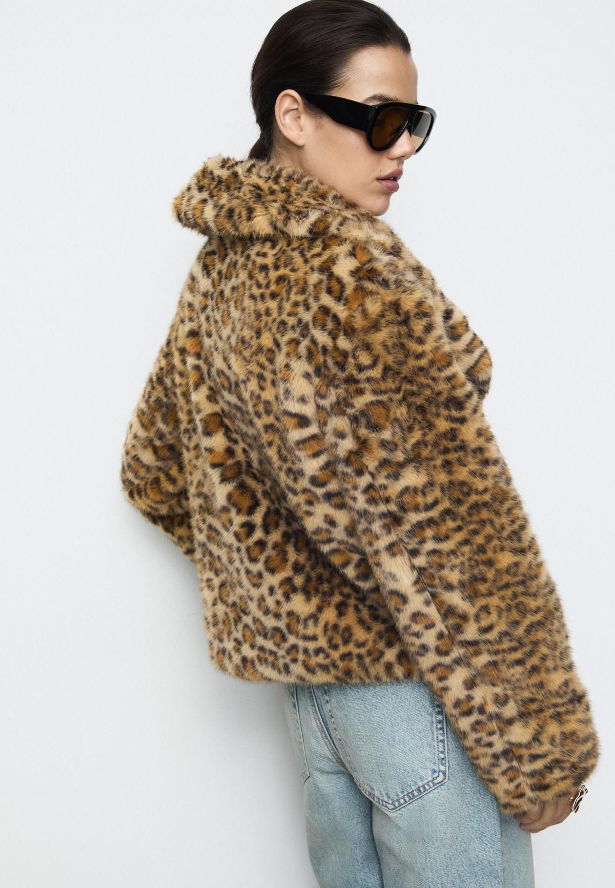 스트라디바리우스 레오파드 퍼 더블 브레스트 숏 재킷 8630/783 BEIGE - 상세 이미지 5