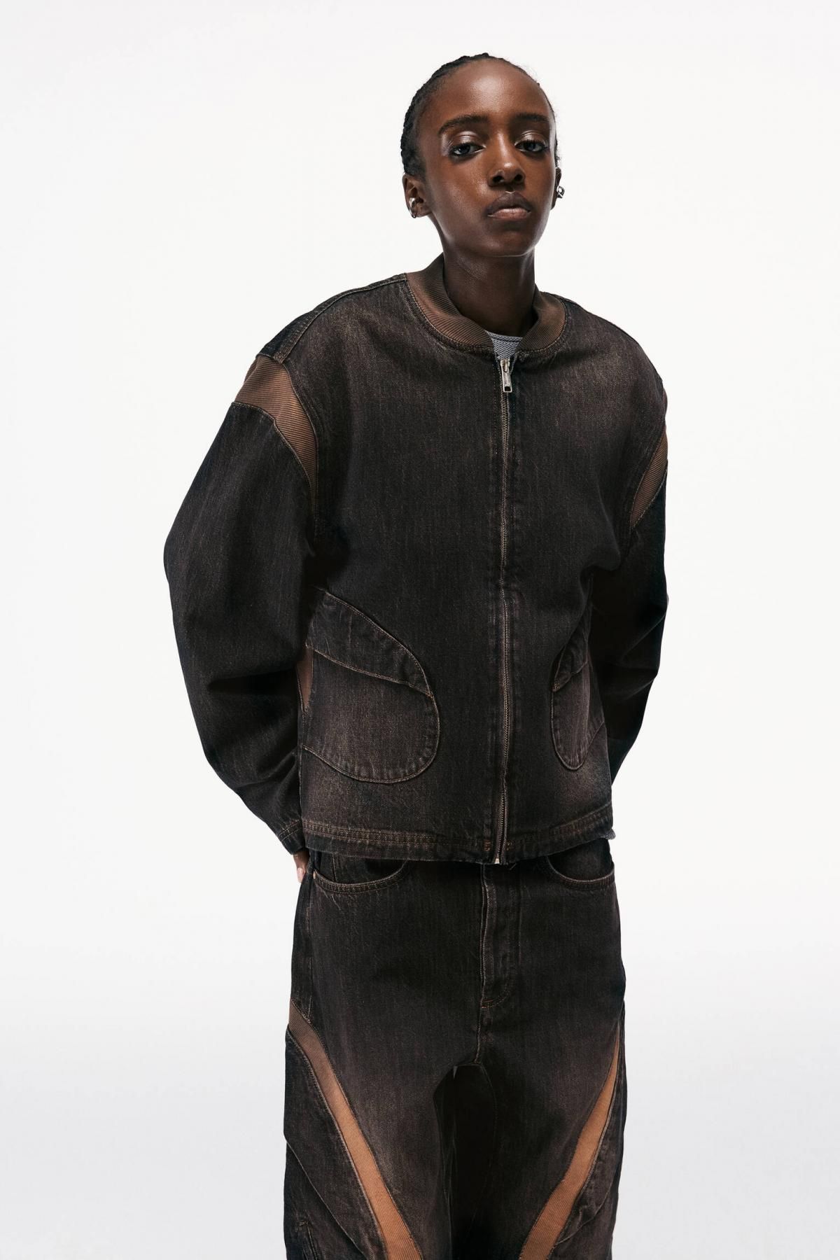 풀앤베어 Lueder 브라운 크롭 데님 재킷 7700/380 BROWN - 상세 이미지 3