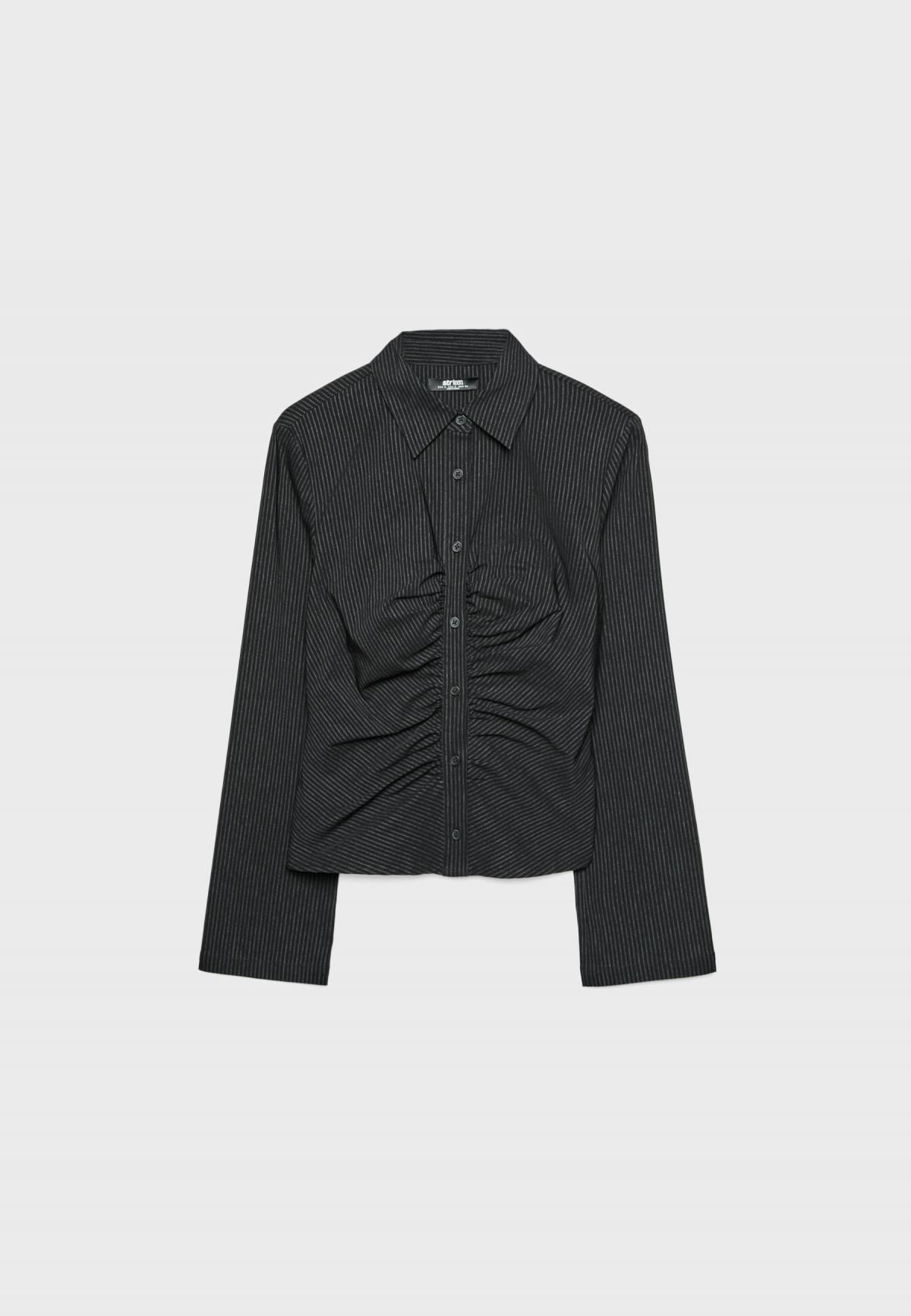 스트라디바리우스 스트라이프 셔링 테크니컬 긴팔 셔츠 8164/280 BLACK - 상품 이미지