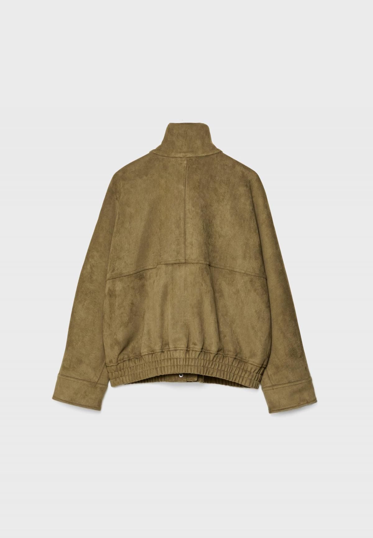 스트라디바리우스 오버핏 페이크 스웨이드 하이넥 재킷 5622/341 OLIVE GREEN - 상세 이미지 2
