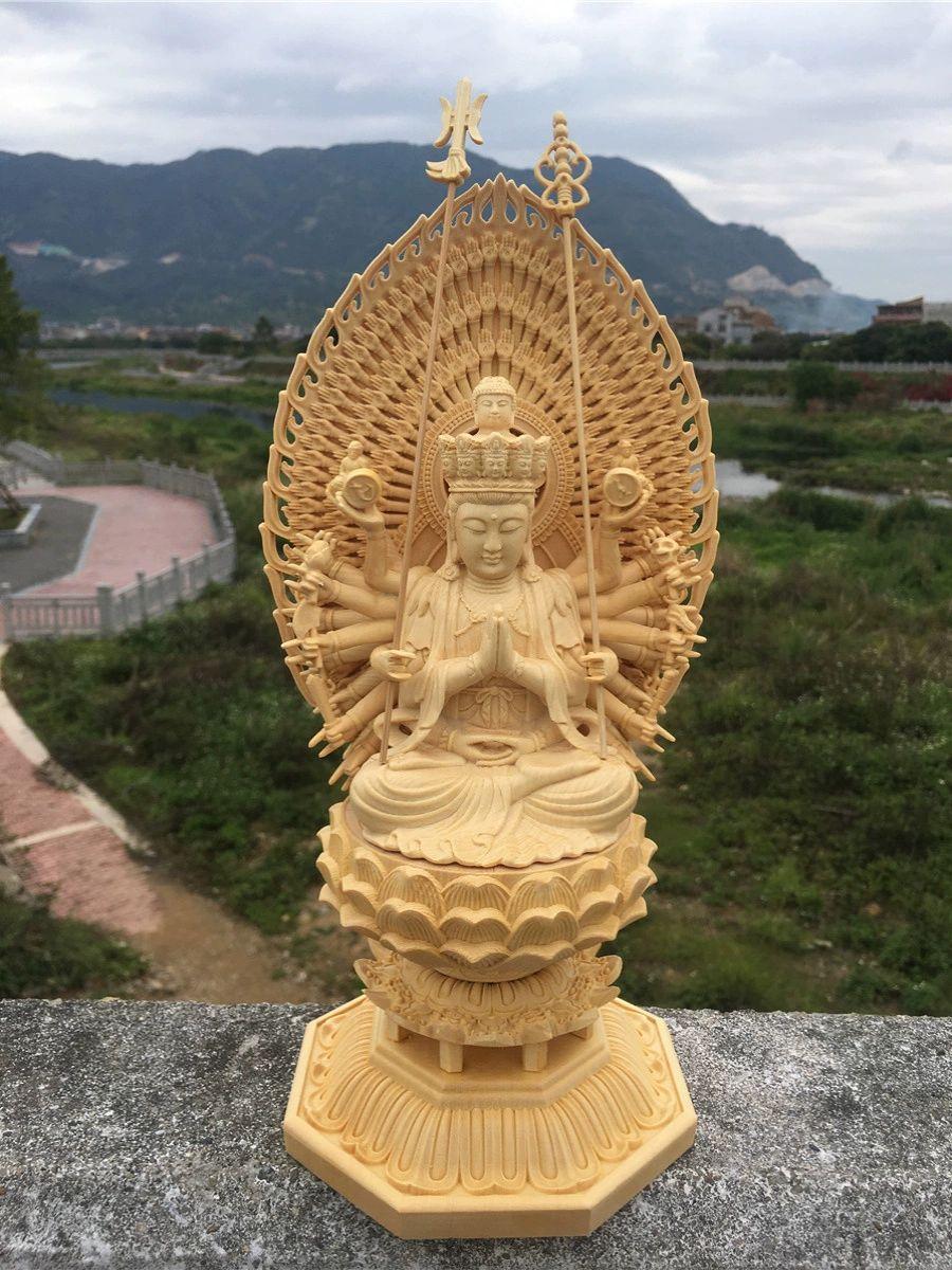 부처상 불교상 조계사 목불상 아미타불 명상 입불상 히노키 목재 아카사라 28cm 조각 A - 상세 이미지 2