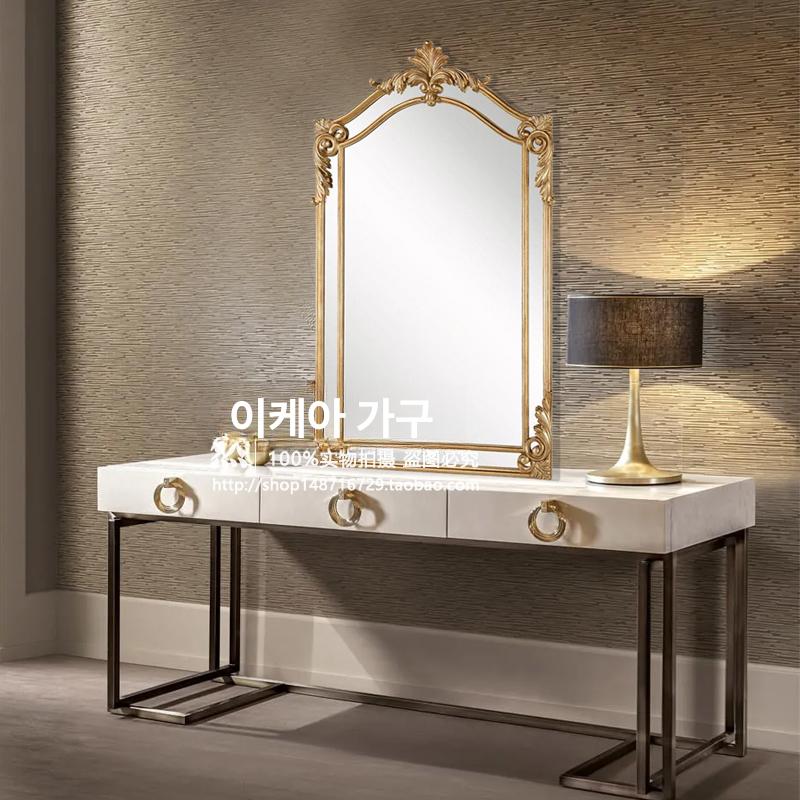 엔틱 골드 거울 앤틱 현관 미러 거실 빈티지 프레임 70x120cm 샴페인골드 - 상세 이미지 2