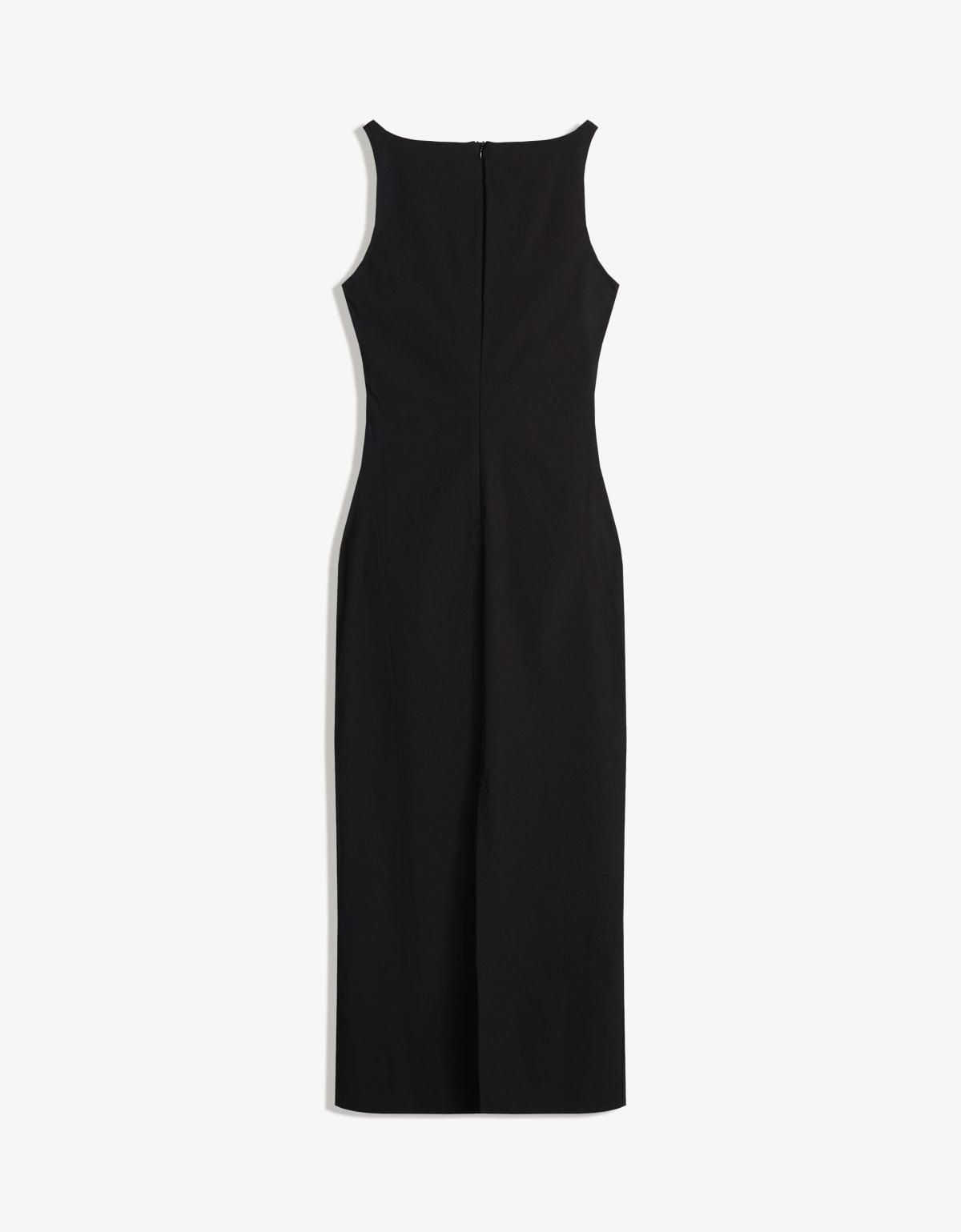 버쉬카 미니멀 베이직 뱅갈린 미디 원피스 5867/710 BLACK - 상세 이미지 2