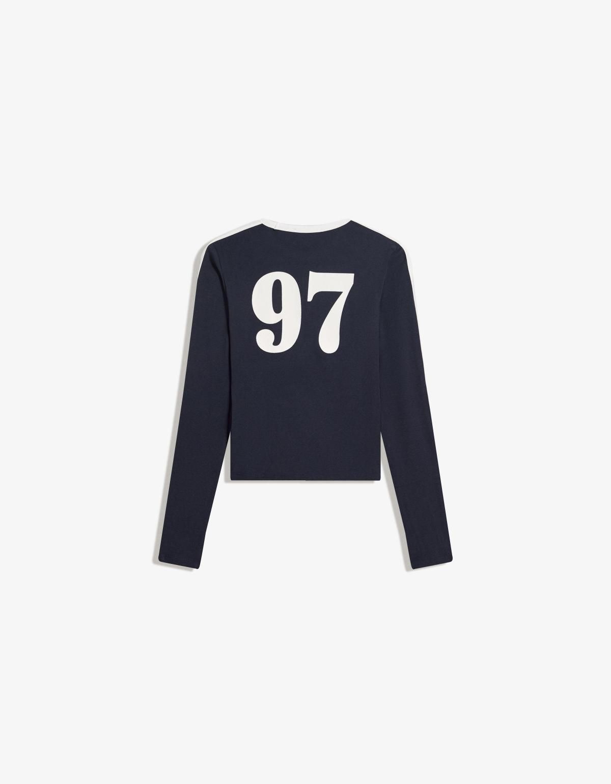 버쉬카 스트릿 레터링 크롭 긴팔 티셔츠 7804/134 NAVY - 상세 이미지 2