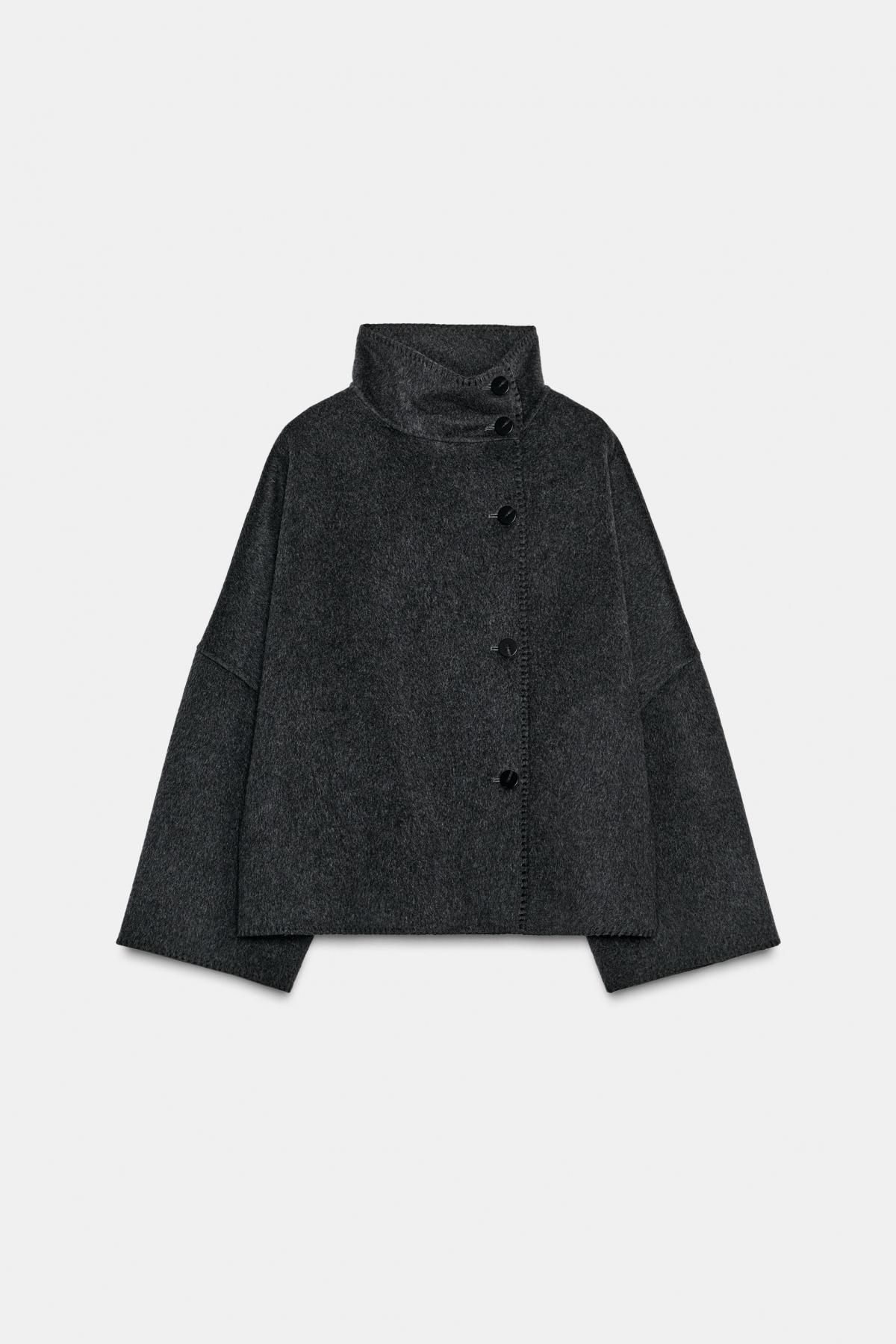 자라 프리미엄 울 하이넥 재킷 7522/244 DARK GREY - 상품 이미지