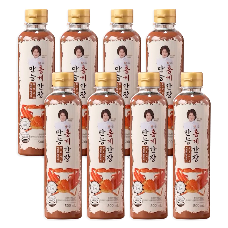 박미란 대가 홍게 만능 간장 500ml 8통 / 100% 국내산 홍게농축액 엑기스 맛간장 - 상품 이미지